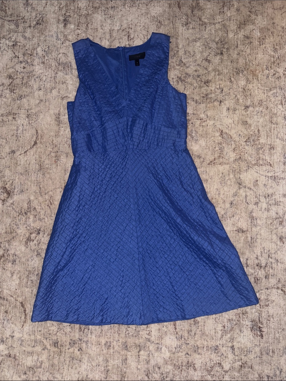 J. Crew Textured Cobalt Blue Sleeveless A-Line Dress